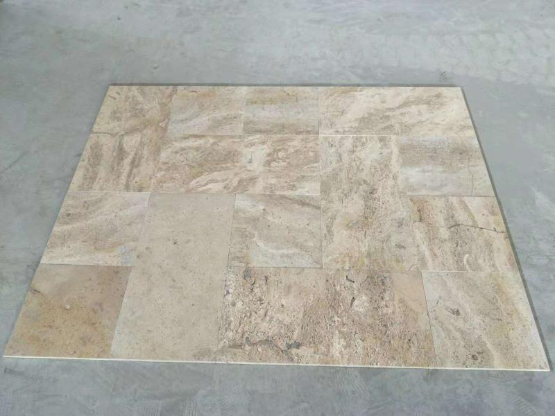 Rusty yellow tumble travertine