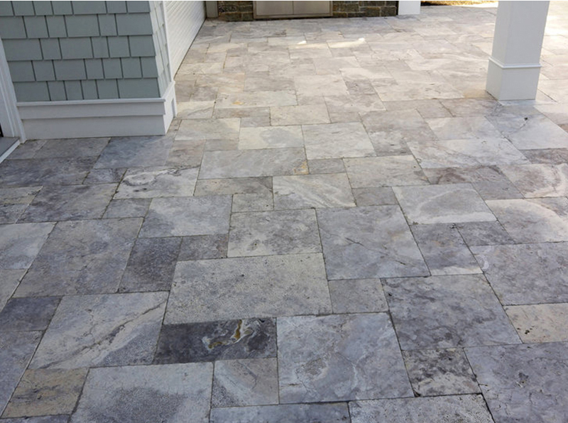 Silver travertine