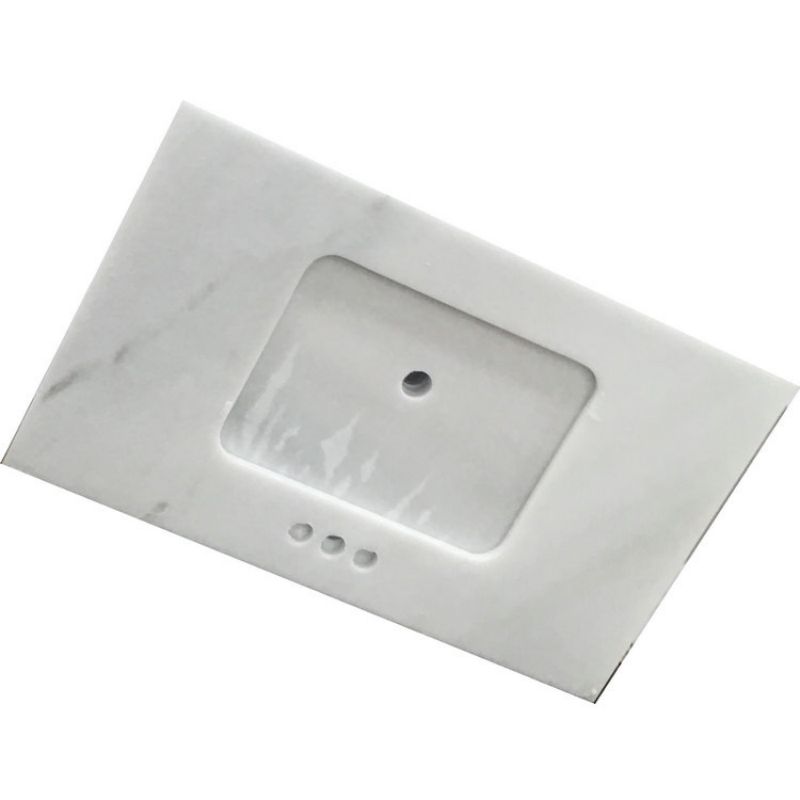Landscape white marble vanity top