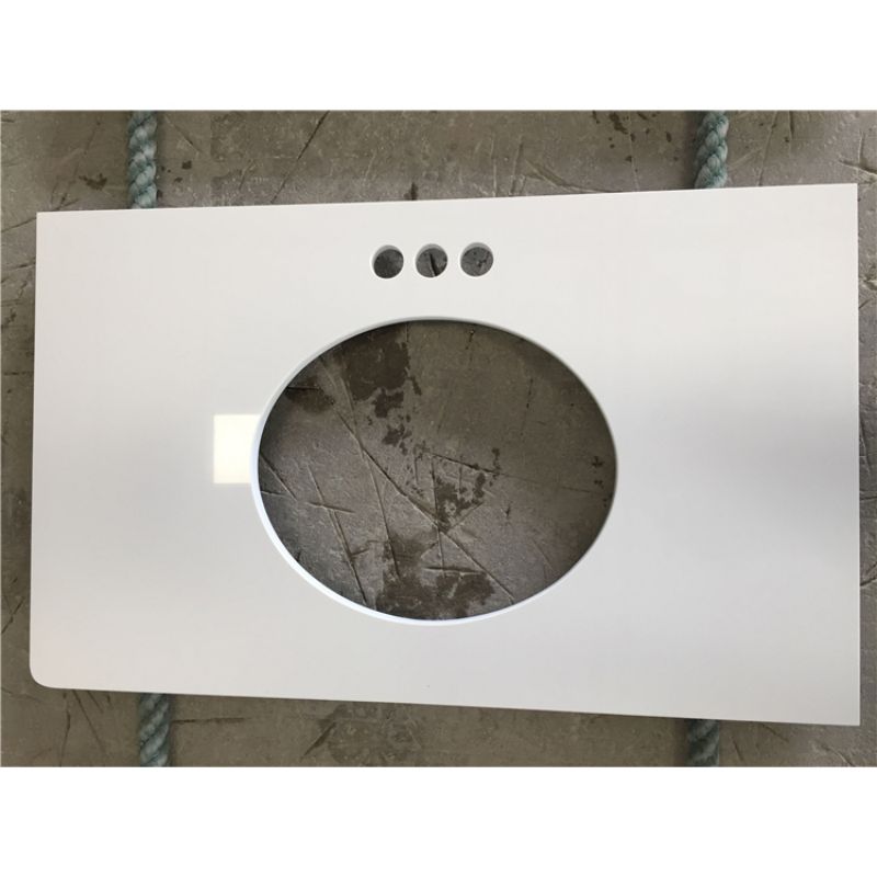 Pure white quartz vanity top