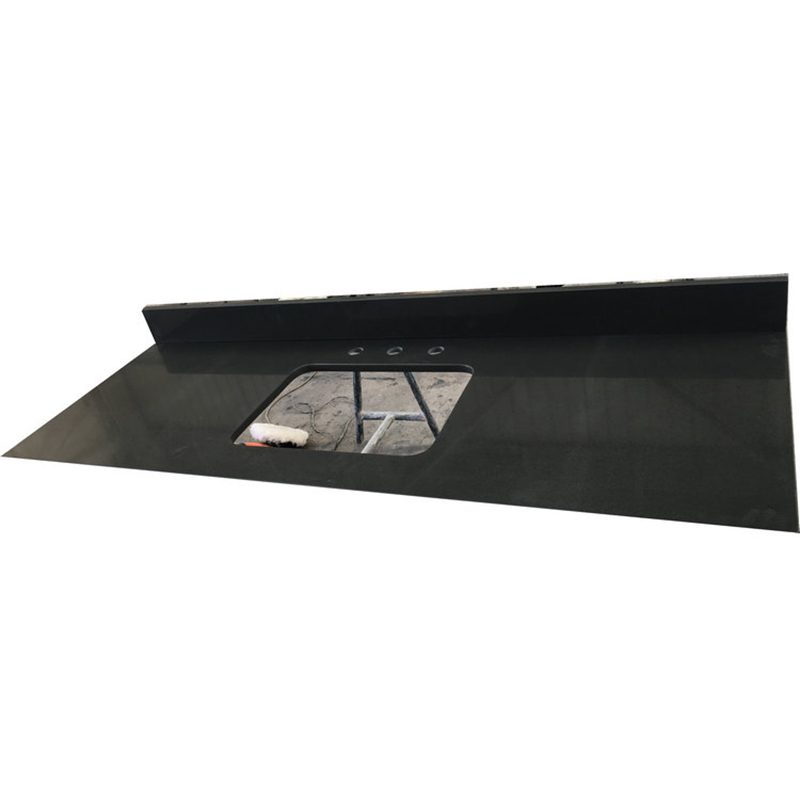 Pure black quartz vanity top