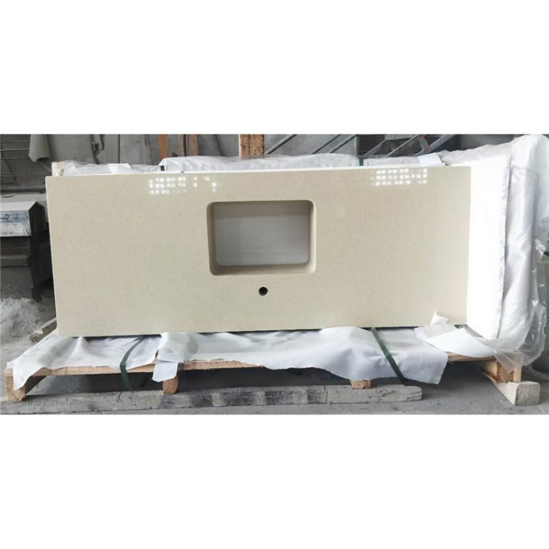 Pure yellow quartz vanity top