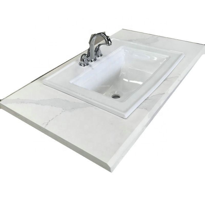 Calacatta white quartz vanity top