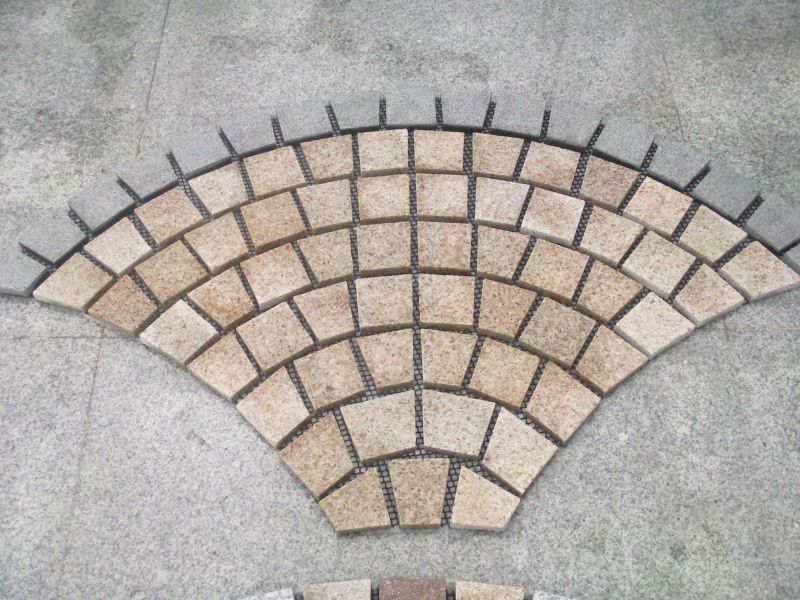 G682 fan shape cobblestone on mesh