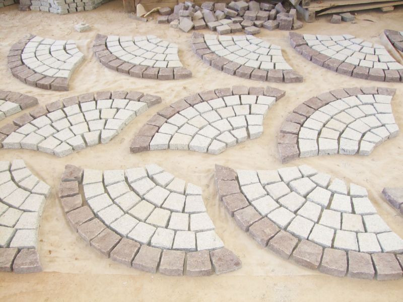 Mix color granite cobblestone sheet