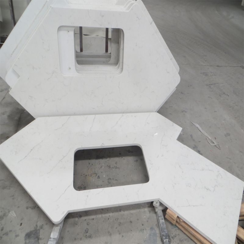 Precut 5069 Artificial stone white Quartz kitchen countertop
