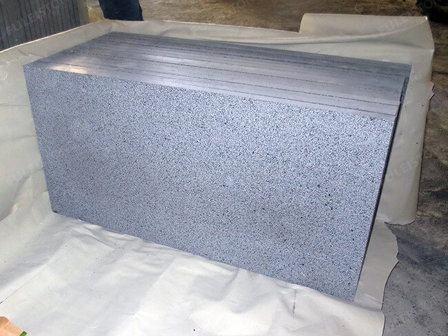 bushhammered mongolia black granite tiles