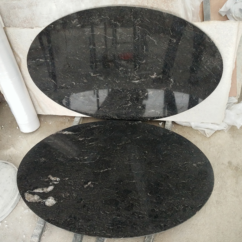 80cm round Cosmic black granite table top coffee table