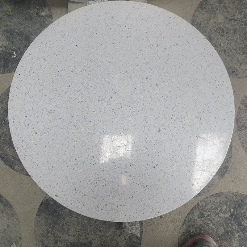 sparkle white quartz table top