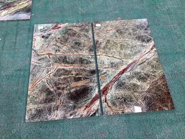 polished rainforest green marble tiles and slab